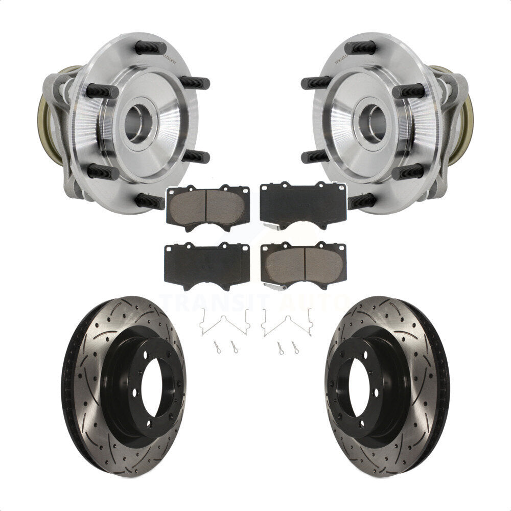 Kit de plaquettes de Rotor de frein à fente percée, roulement de moyeu avant pour Toyota 4Runner RW 10-21