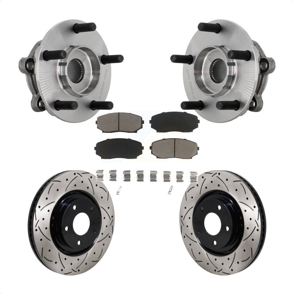 Kit de plaquettes de Rotor de frein, roulement de moyeu avant, fente de perçage revêtue, pour Mazda CX-2016 – 2023