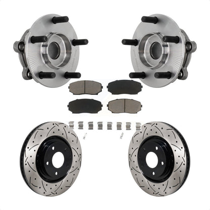 Kit de plaquettes de Rotor de frein, roulement de moyeu avant, fente de perçage revêtue, pour Mazda CX-2016 – 2023