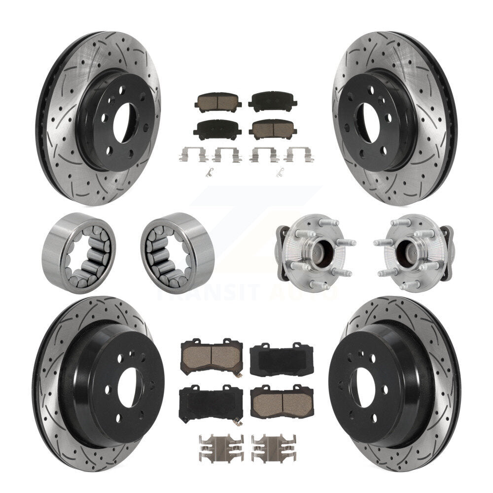 Kit de chaussures de plaquettes de Rotor de frein enduites de roulement de moyeu avant et arrière (10 pièces) pour Chevrolet GM