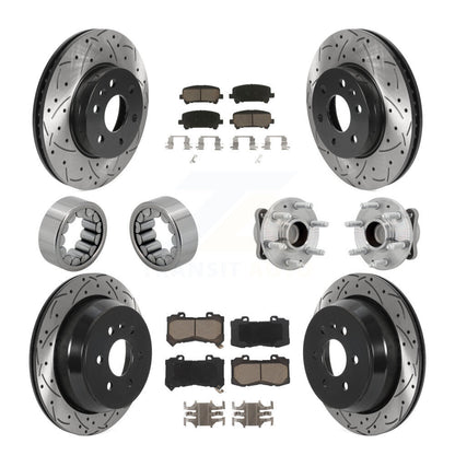 Kit de chaussures de plaquettes de Rotor de frein enduites de roulement de moyeu avant et arrière (10 pièces) pour Chevrolet GM