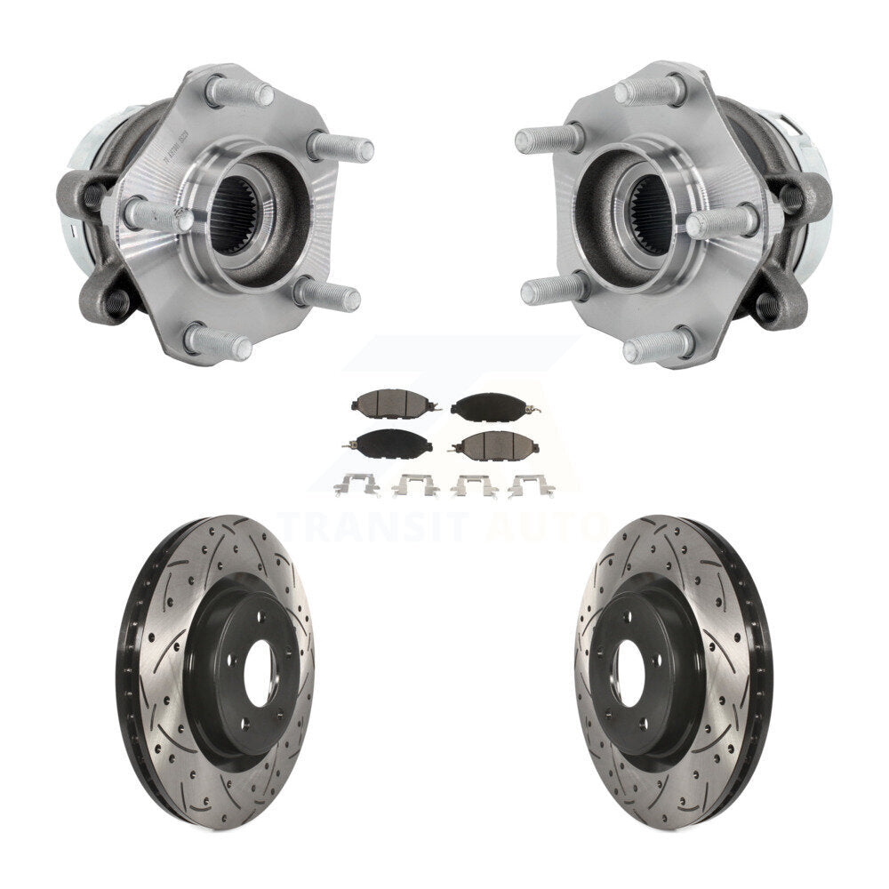 Kit de plaquettes de Rotor de frein, ensemble de roulements de moyeu avant, fente de perçage, pour Nissan Muran