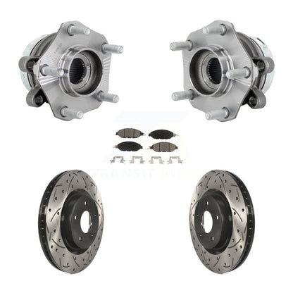 Kit de plaquettes de Rotor de frein, ensemble de roulements de moyeu avant, fente de perçage, pour Nissan Muran
