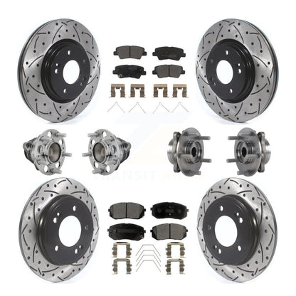 Kit de rotor et de plaquettes de frein revêtus de roulement de moyeu avant et arrière (10 pièces) pour Kia Forte Hyunda