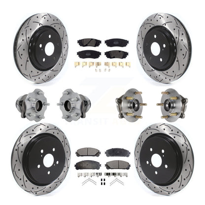 Kit de plaquettes de rotor de frein enduites de roulement de moyeu avant et arrière (10 pièces) pour Lexus RX350 RX350