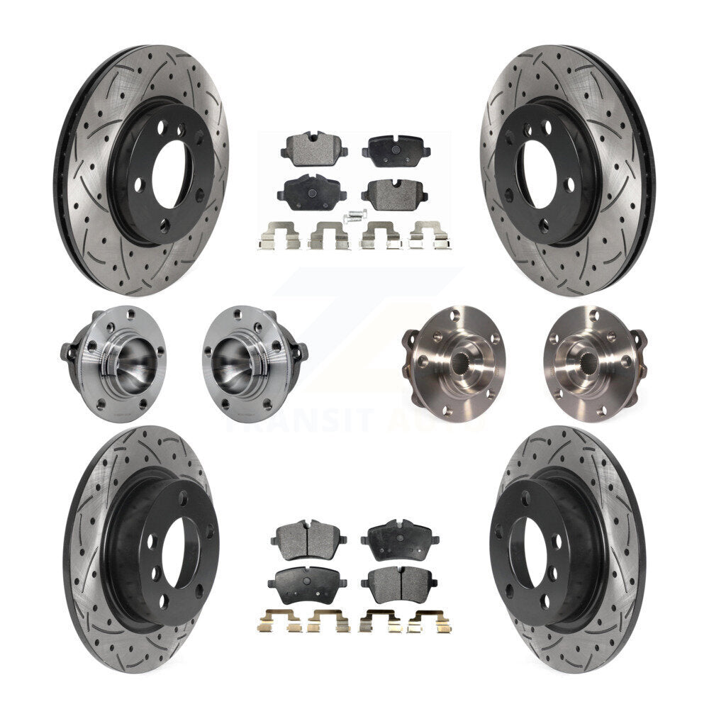 Kit de plaquettes de rotor de frein revêtues de roulement de moyeu avant et arrière (10 pièces) pour Mini Cooper Pacema