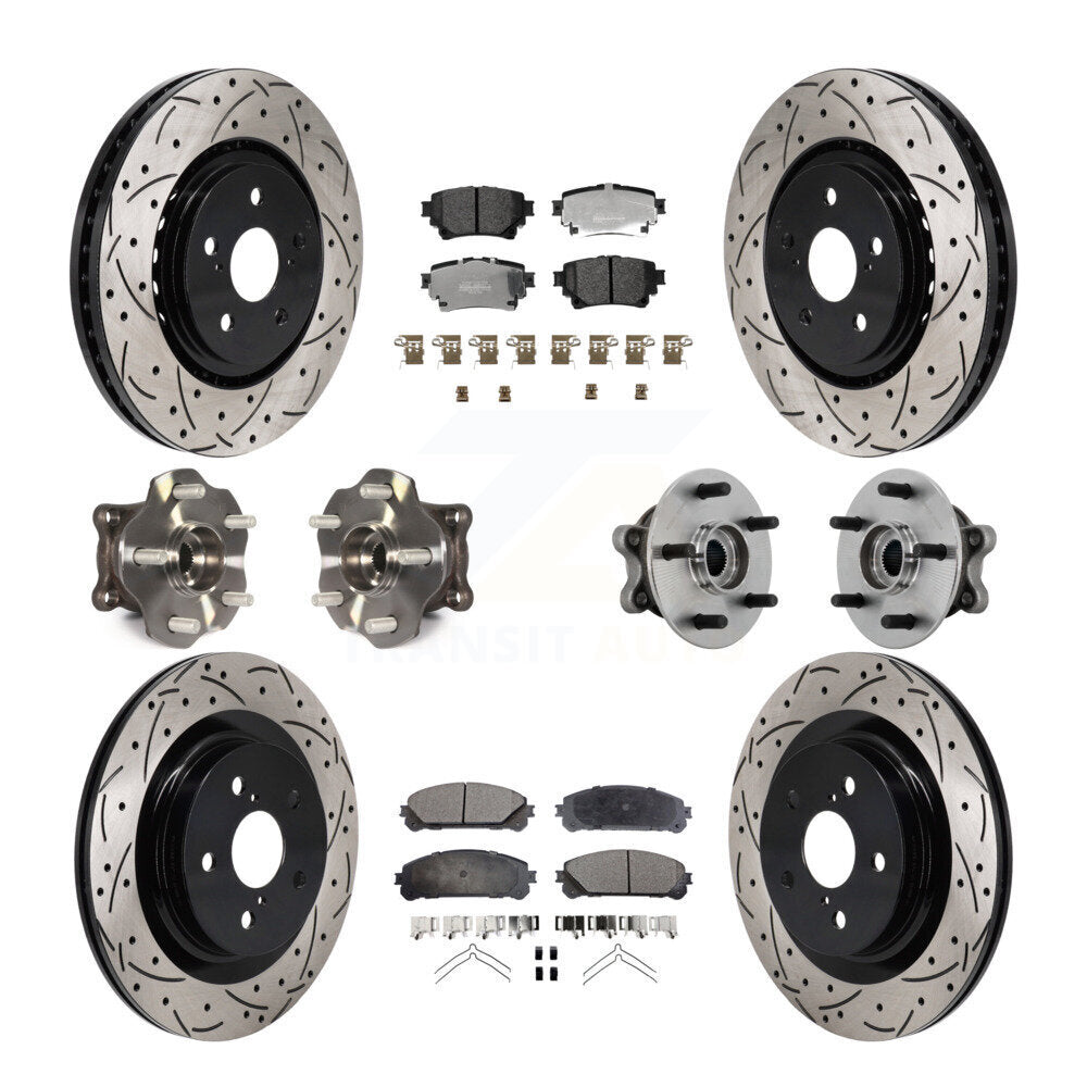 Kit de rotor et de plaquettes de frein revêtus de roulement de moyeu avant et arrière (10 pièces) pour Toyota Sienna AW