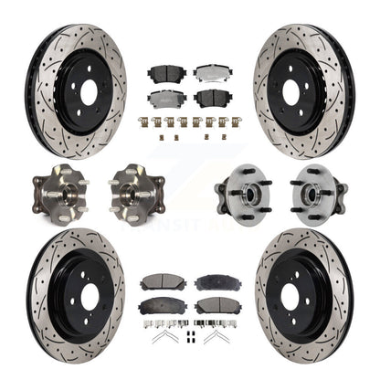 Kit de rotor et de plaquettes de frein revêtus de roulement de moyeu avant et arrière (10 pièces) pour Toyota Sienna AW