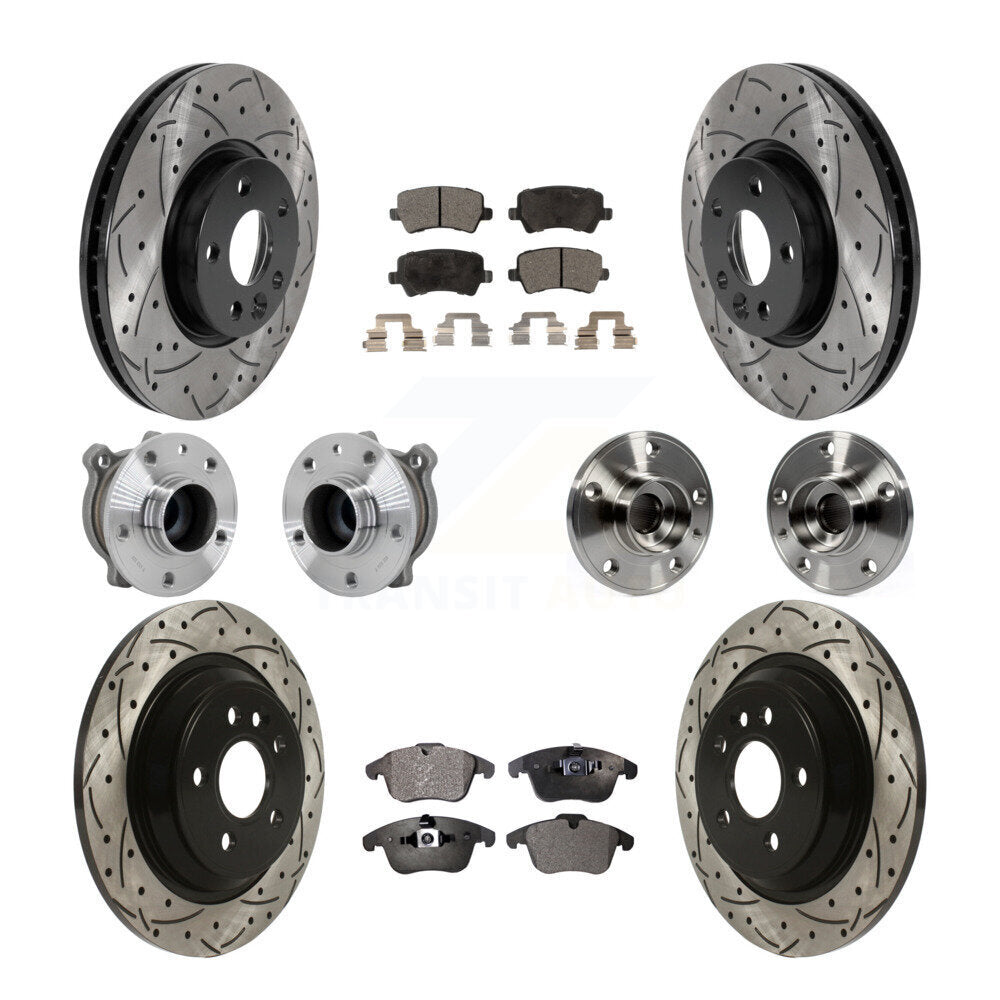 Kit de plaquettes de rotor de frein revêtues de roulement de moyeu avant et arrière (10 pièces) pour Volvo S60 FW 13-14