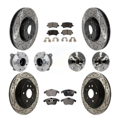Kit de plaquettes de rotor de frein revêtues de roulement de moyeu avant et arrière (10 pièces) pour Volvo S60 FW 13-14