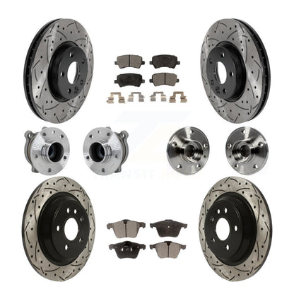Kit de rotors et plaquettes de frein à disque revêtus de roulement de moyeu avant et arrière (10 pièces) pour Volvo V7