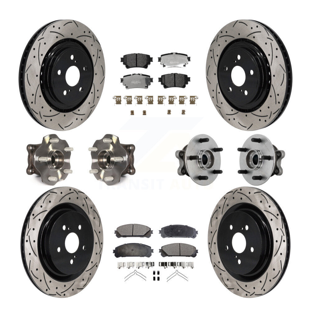 Kit de plaquettes de Rotor de frein, roulement de moyeu avant et arrière (10 pièces) pour Toyota Highlander AW