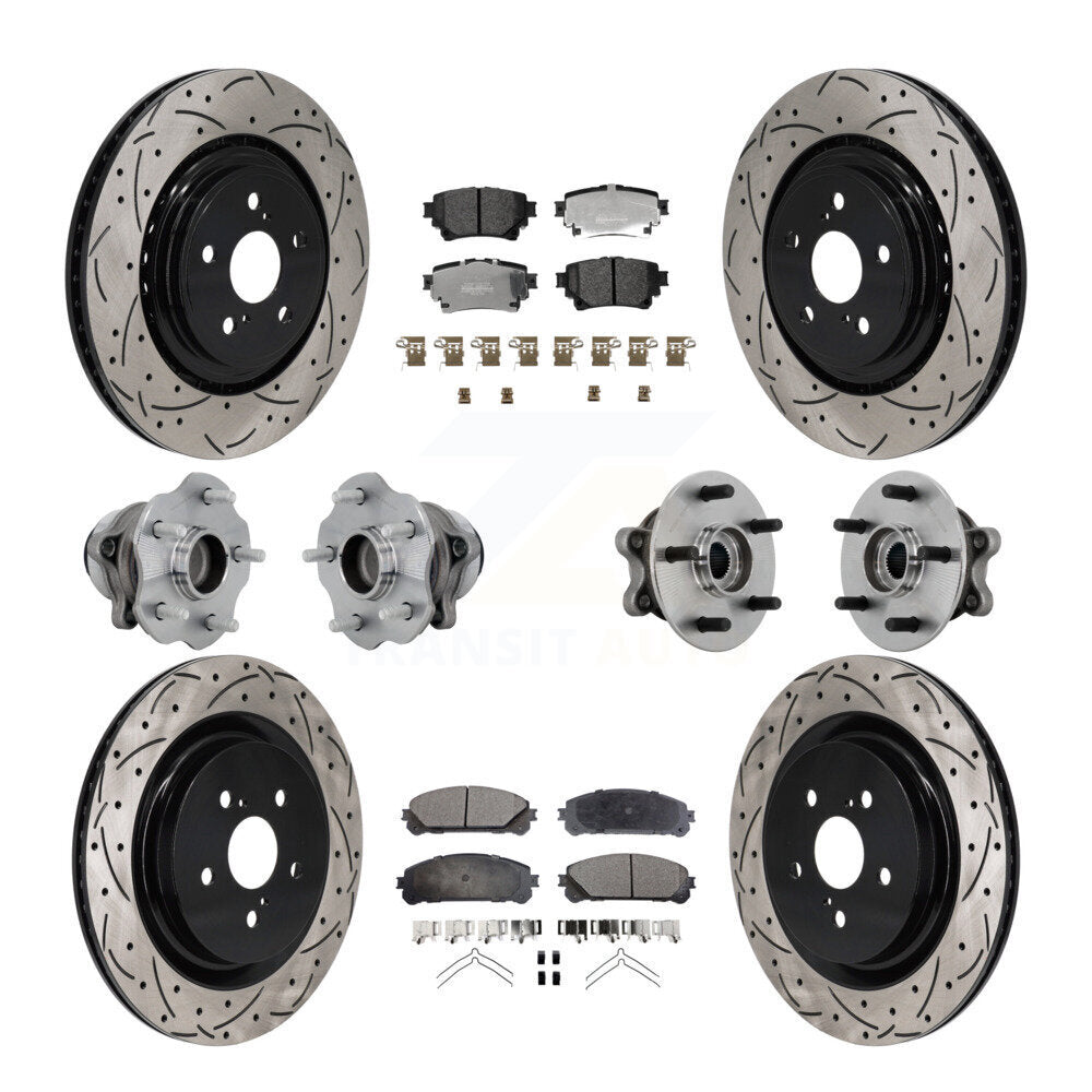 Kit de plaquettes de Rotor de frein, roulement de moyeu avant et arrière (10 pièces) pour Toyota Highlander FW