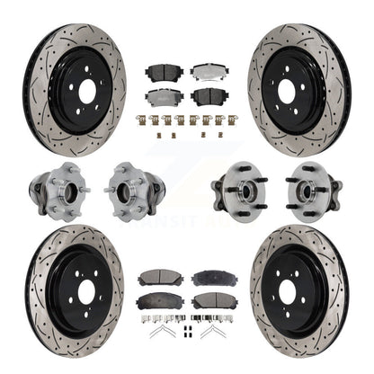 Kit de plaquettes de Rotor de frein, roulement de moyeu avant et arrière (10 pièces) pour Toyota Highlander FW
