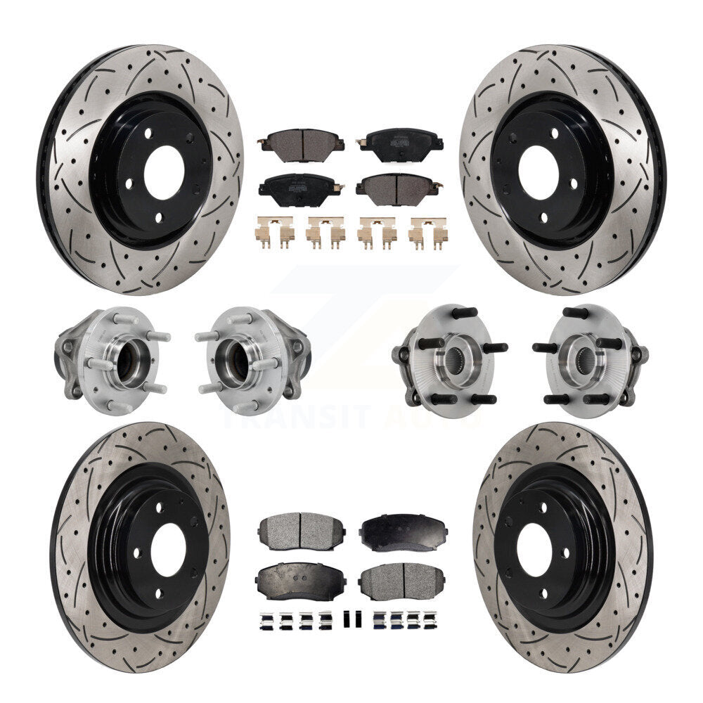 Kit de plaquettes de rotor de frein, roulement de moyeu avant et arrière (10 pièces) pour Mazda CX-9 FW 16-21