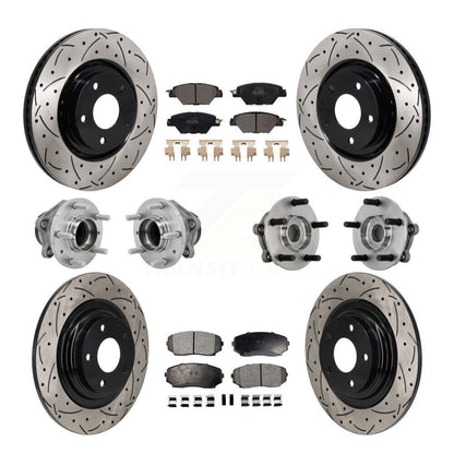 Kit de plaquettes de rotor de frein, roulement de moyeu avant et arrière (10 pièces) pour Mazda CX-9 FW 16-21