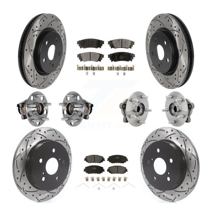 Kit de rotors et plaquettes de frein à disque revêtus de roulement de moyeu avant et arrière (10 pièces) pour Toyota C-H