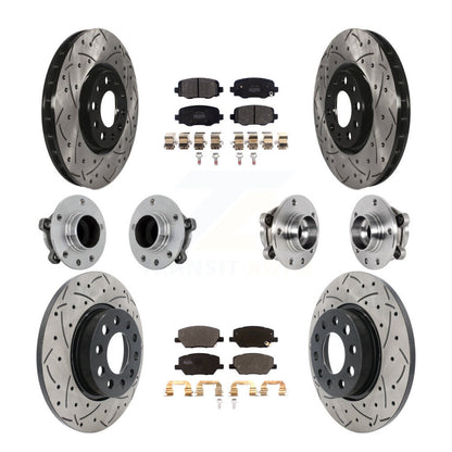 Kit de plaquettes de rotor de frein enduites de roulement de moyeu avant et arrière (10 pièces) pour Jeep Renegade Fia