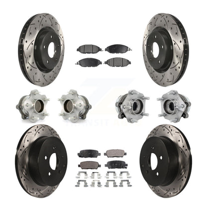 Kit de rotor et de plaquettes de frein revêtus de roulement de moyeu avant et arrière (10 pièces) pour Nissan Murano FW