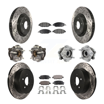 Kit de rotor et de plaquettes de frein revêtus de roulement de moyeu avant et arrière (10 pièces) pour Nissan Murano AW
