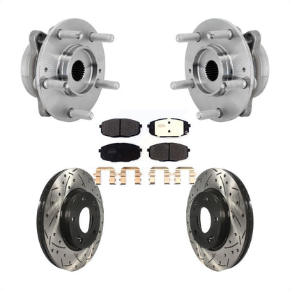 Kit de Rotor et de plaquettes de frein à fente percée, roulement de moyeu avant, pour Hyundai Kona Kia Selto
