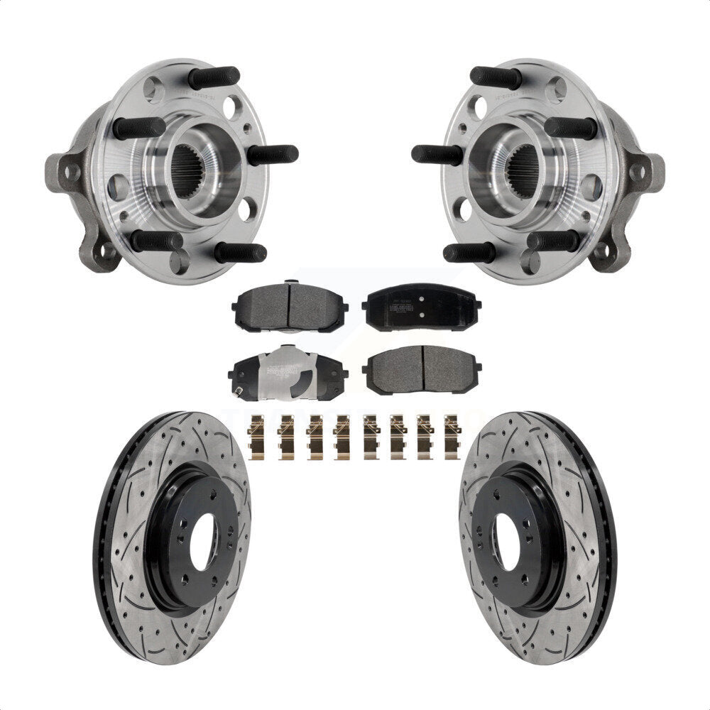 Kit de plaquettes de Rotor de frein, roulement de moyeu avant, fente de perçage, pour Hyundai Sonata Kia K
