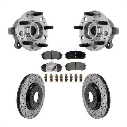 Kit de plaquettes de Rotor de frein, roulement de moyeu avant, fente de perçage, pour Hyundai Sonata Kia K