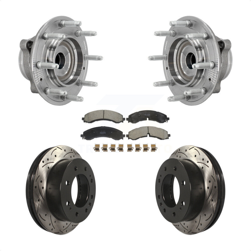 Kit de plaquettes de Rotor de frein, roulement de moyeu avant, fente de perçage, pour GMC Chevrolet Silverado H