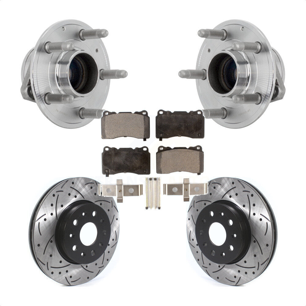 Kit de plaquettes de Rotor de frein, roulement de moyeu avant, fente percée, pour Chevrolet Camaro Cadilla