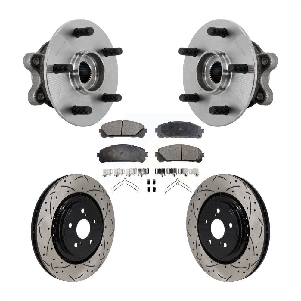 Kit de plaquettes de Rotor de frein, roulement de moyeu avant, fente de perçage, pour Toyota Highlande 2020 – 2022