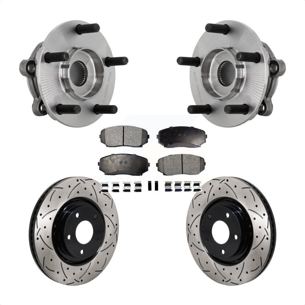 Kit de plaquettes de Rotor de frein, roulement de moyeu avant, fente de perçage revêtue, pour Mazda CX-2016 – 2023