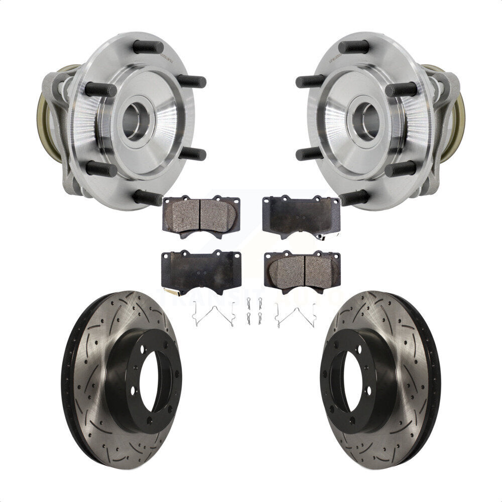 Kit de plaquettes de Rotor de frein, roulement de moyeu avant, fente percée, pour Toyota Tacoma 4Runner F