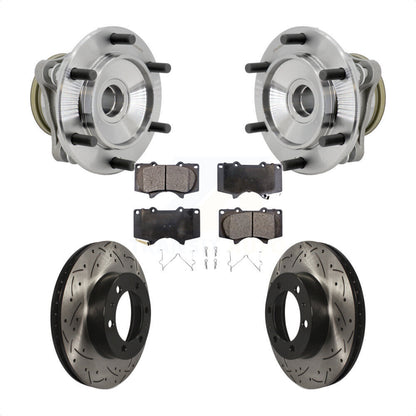 Kit de plaquettes de Rotor de frein, roulement de moyeu avant, fente percée, pour Toyota Tacoma 4Runner F