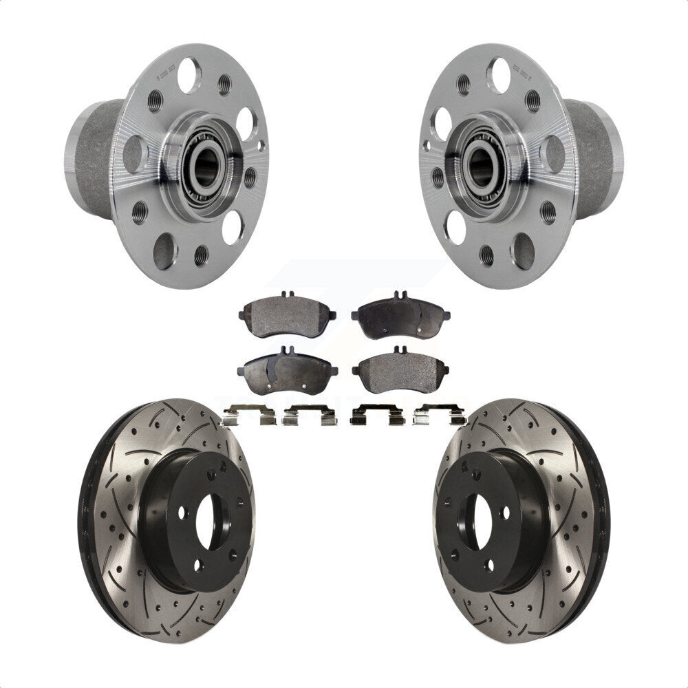 Kit de Rotor et de plaquettes de frein à fente percée, roulement de moyeu avant, pour Mercedes-Benz C300 C25