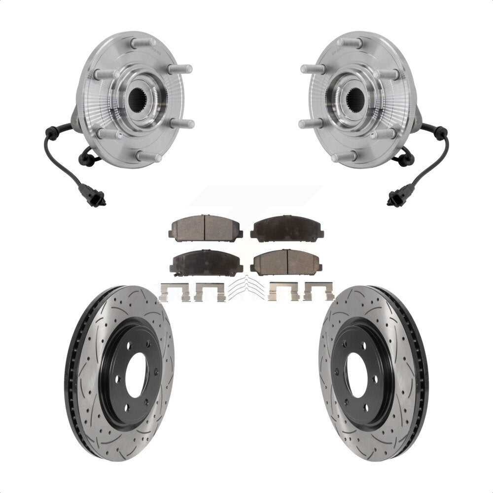 Kit de plaquettes de Rotor de frein, roulement de moyeu avant, fente de perçage, pour Nissan TITAN 4W 2017 – 2023