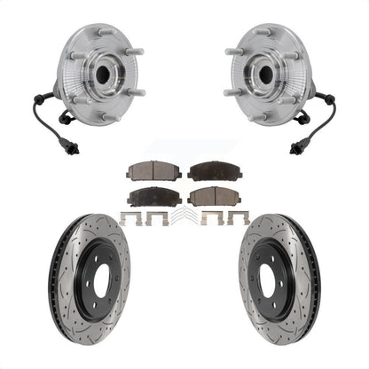Kit de plaquettes de Rotor de frein, roulement de moyeu avant, fente de perçage, pour Nissan TITAN 4W 2017 – 2023