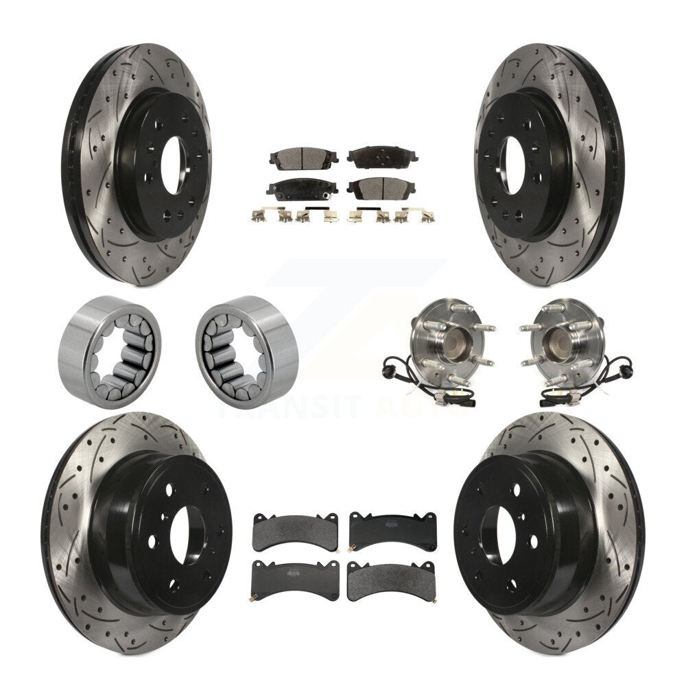 Kit de chaussures de plaquettes de Rotor de frein, roulement de moyeu avant et arrière (10 pièces) pour GMC Sierra 150