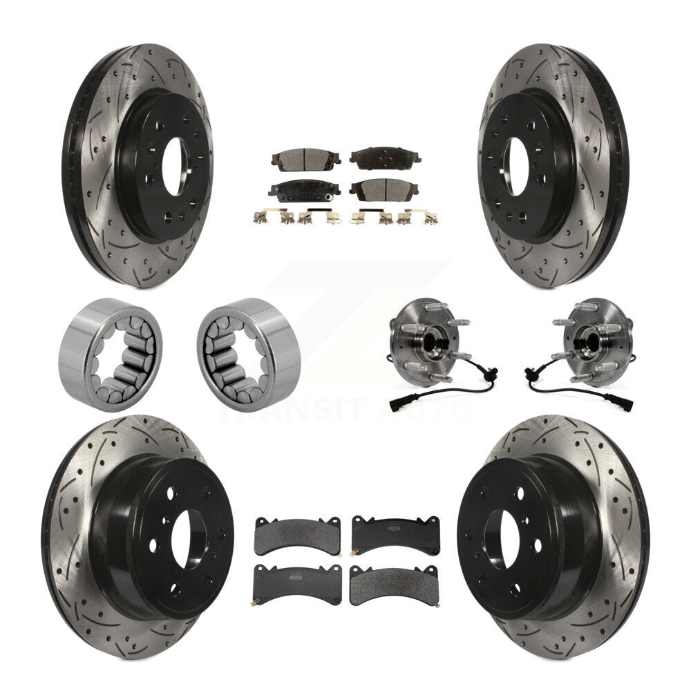 Kit de chaussures de plaquettes de Rotor de frein, roulement de moyeu avant et arrière (10 pièces) pour GMC Sierra 150