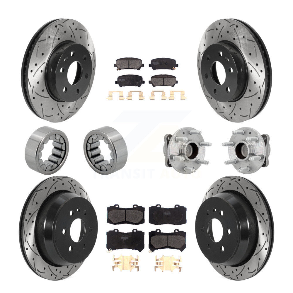 Kit de chaussures de plaquettes de Rotor de frein enduites de roulement de moyeu avant et arrière (10 pièces) pour Chevrolet GM