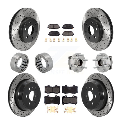 Kit de chaussures de plaquettes de Rotor de frein enduites de roulement de moyeu avant et arrière (10 pièces) pour Chevrolet GM