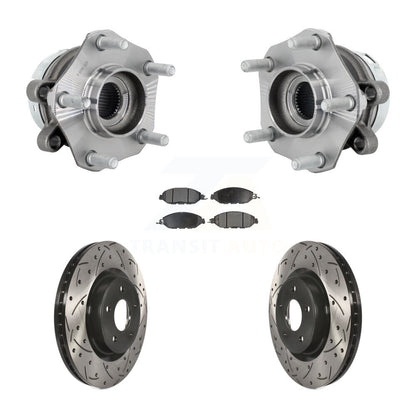 Kit de plaquettes de Rotor de frein, ensemble de roulements de moyeu avant, fente de perçage, pour Nissan Muran