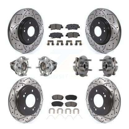 Kit de rotor et de plaquettes de frein revêtus de roulement de moyeu avant et arrière (10 pièces) pour Kia Forte Hyunda