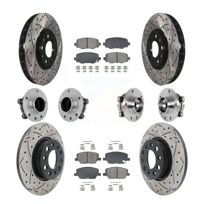 Kit de plaquettes de rotor de frein enduites de roulement de moyeu avant et arrière (10 pièces) pour Jeep Renegade Fia
