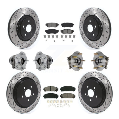 Kit de plaquettes de rotor de frein enduites de roulement de moyeu avant et arrière (10 pièces) pour Lexus RX350 RX350
