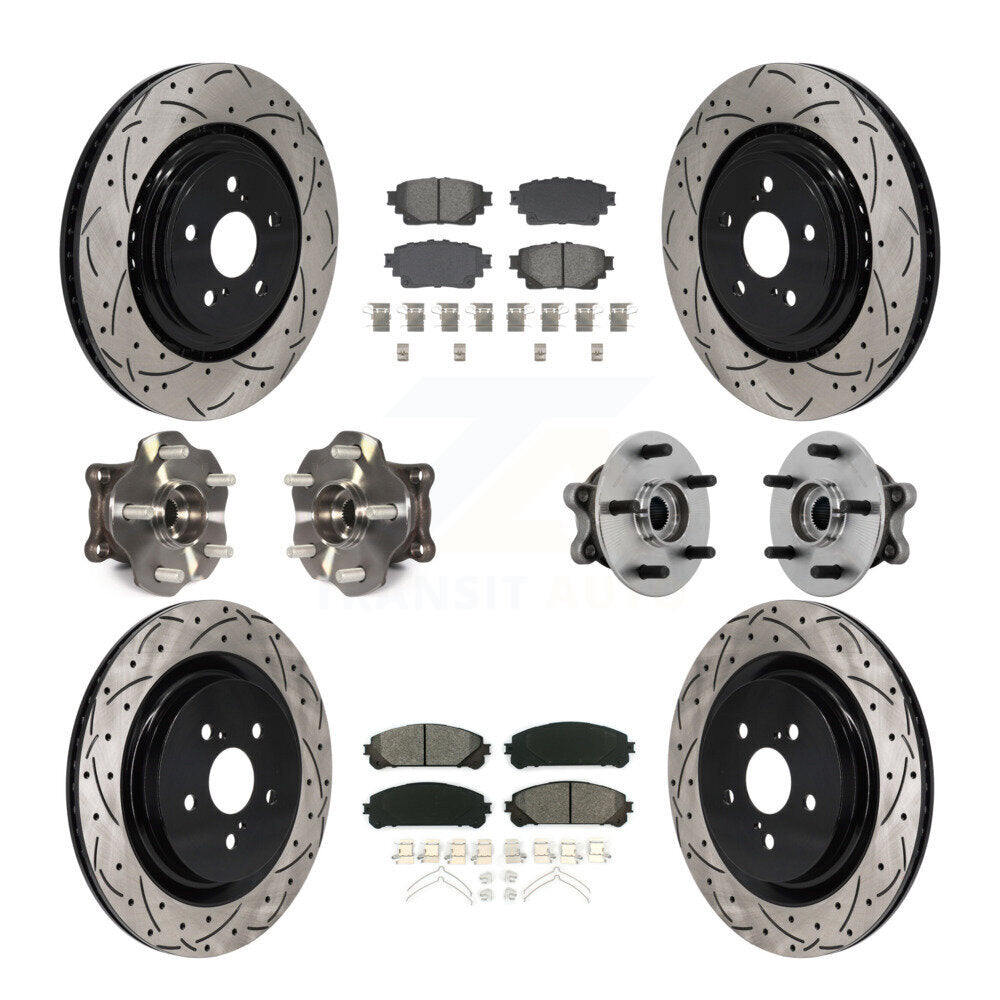 Kit de plaquettes de Rotor de frein, roulement de moyeu avant et arrière (10 pièces) pour Toyota Highlander AW