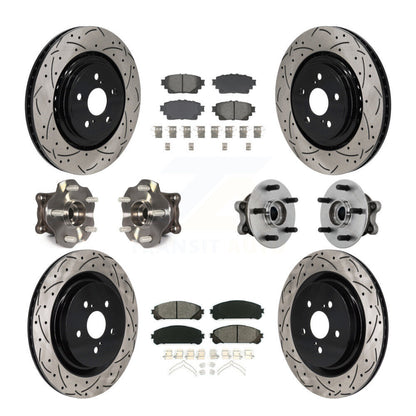 Kit de plaquettes de Rotor de frein, roulement de moyeu avant et arrière (10 pièces) pour Toyota Highlander AW