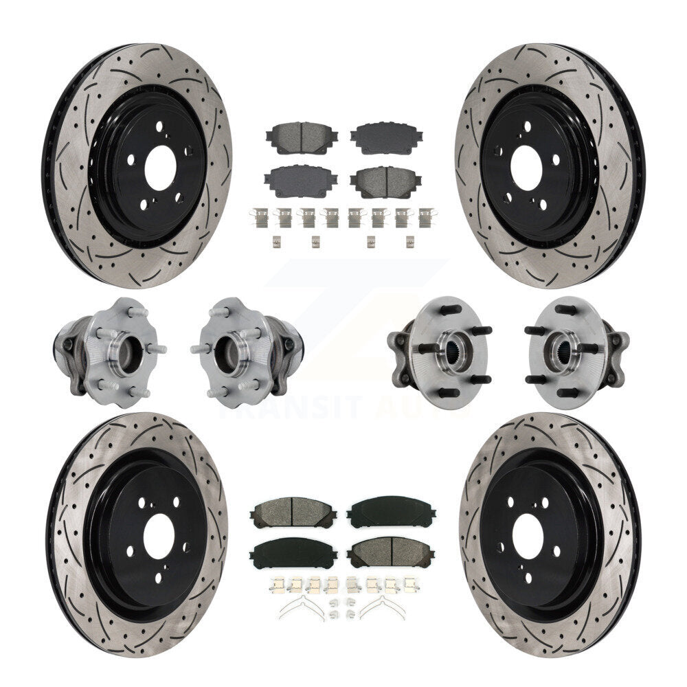 Kit de plaquettes de Rotor de frein, roulement de moyeu avant et arrière (10 pièces) pour Toyota Highlander FW