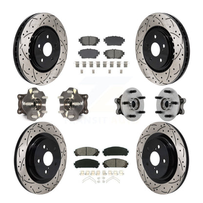 Kit de rotor et de plaquettes de frein revêtus de roulement de moyeu avant et arrière (10 pièces) pour Toyota Sienna AW