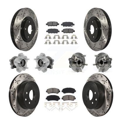 Kit de rotors et plaquettes de frein à disque revêtus de roulement de moyeu avant et arrière (10 pièces) pour Nissan Juk