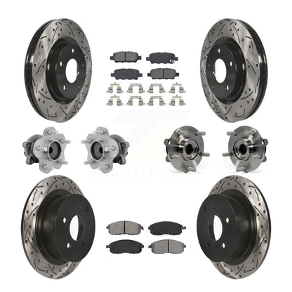 Kit de rotors et plaquettes de frein à disque revêtus de roulement de moyeu avant et arrière (10 pièces) pour Nissan Juk